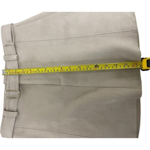 Zara Womens Mini Skirt S Small Tan Short Belted Faux Suede 3046/354 NWT - Picture 10 of 10